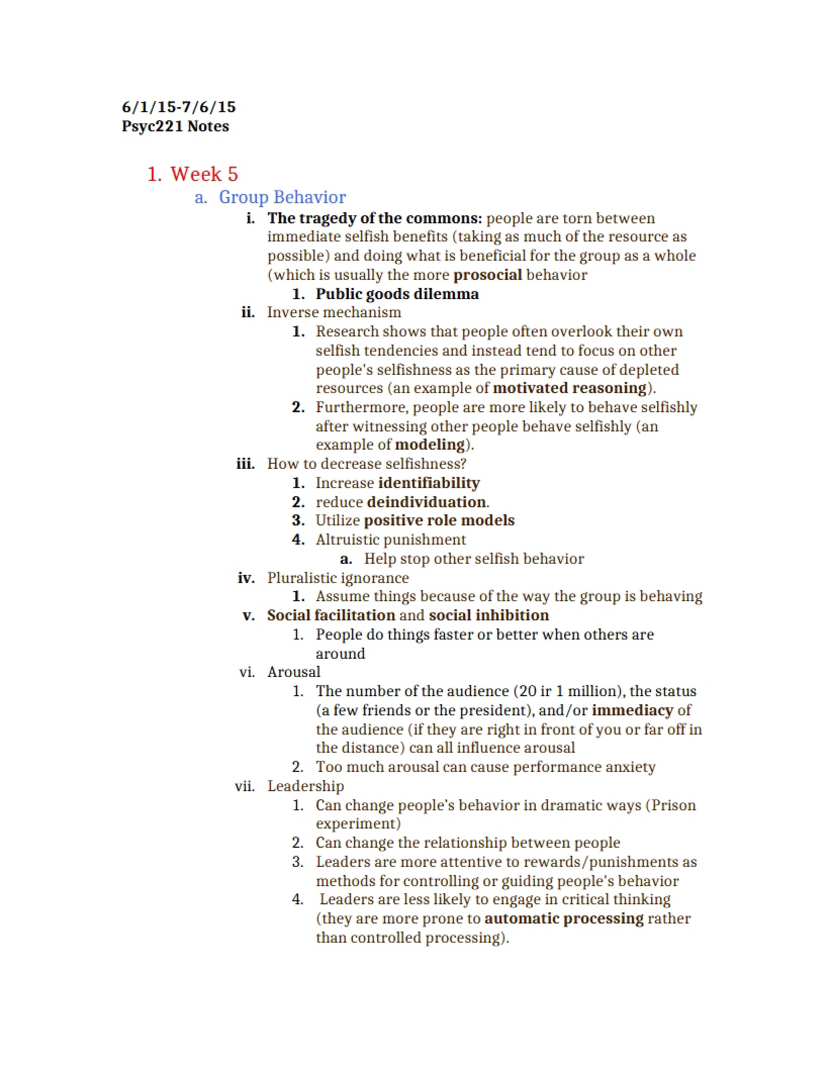 Behavior of Groups