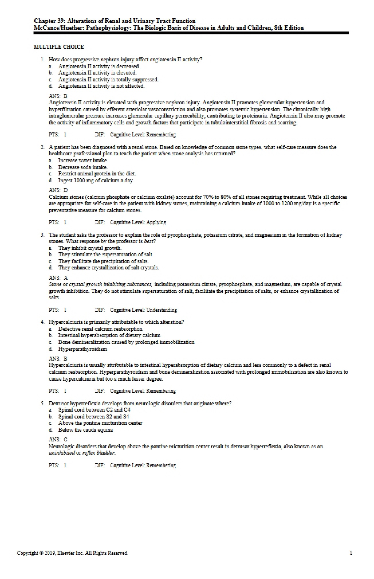 Test on Chapter 39