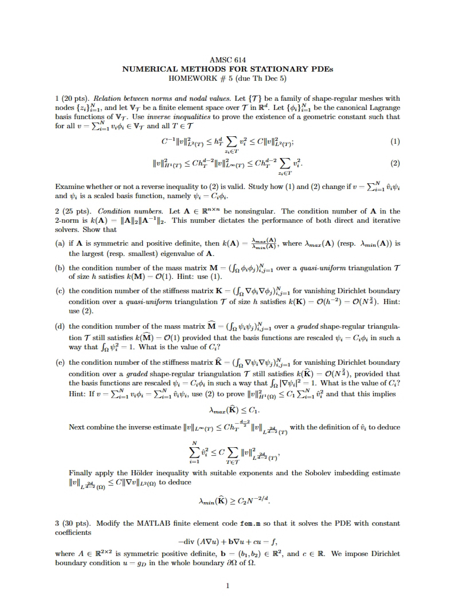 Assignment 5 (AMSC 614)