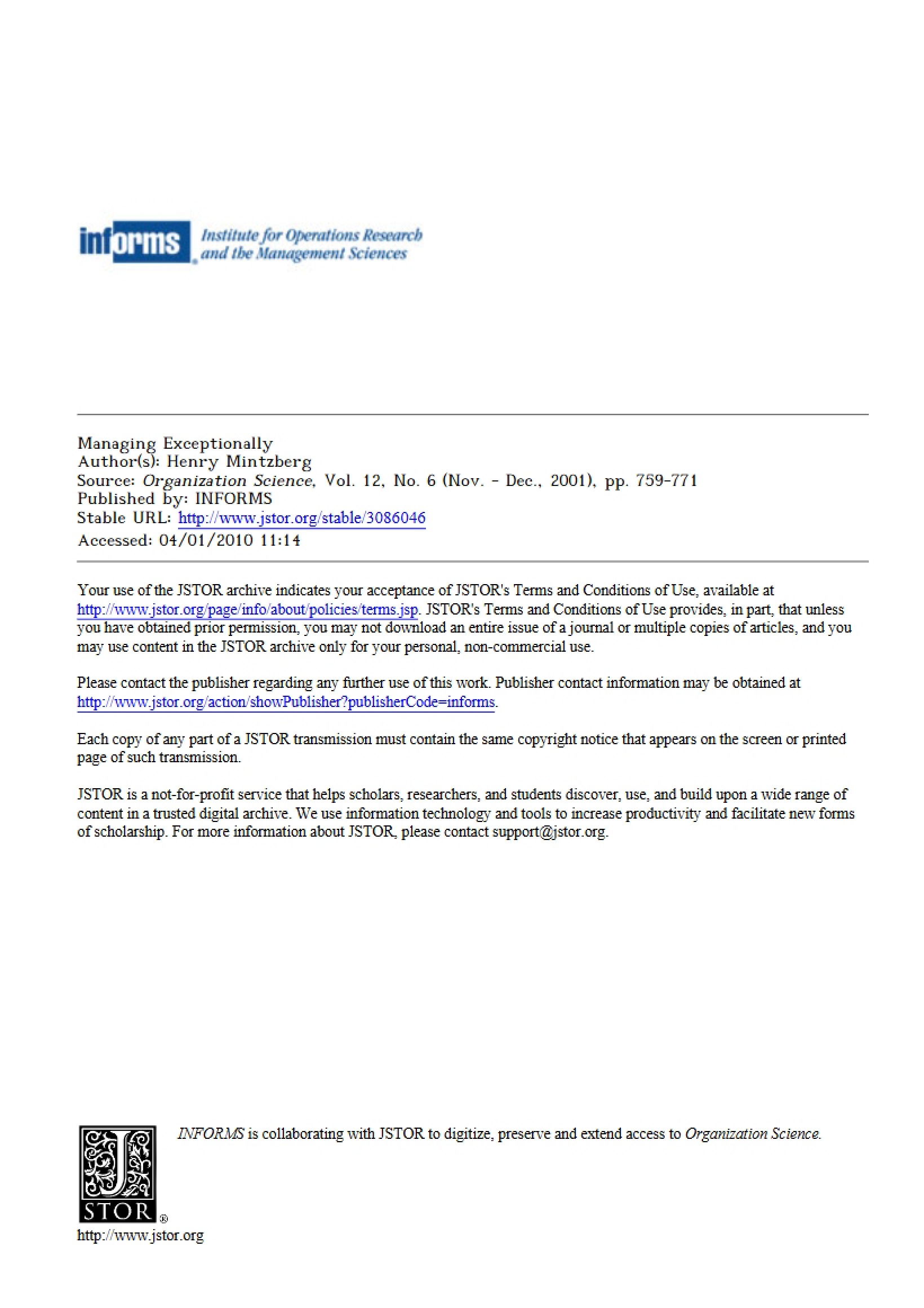 Exceptional Management
