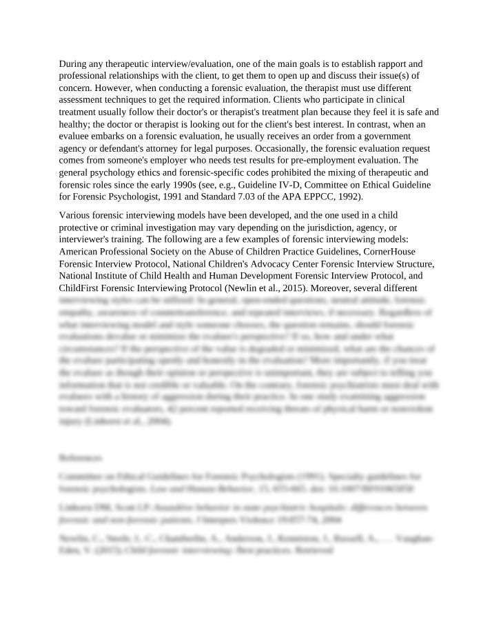 Forensic Evaluations - Balancing Credibility and Perspective