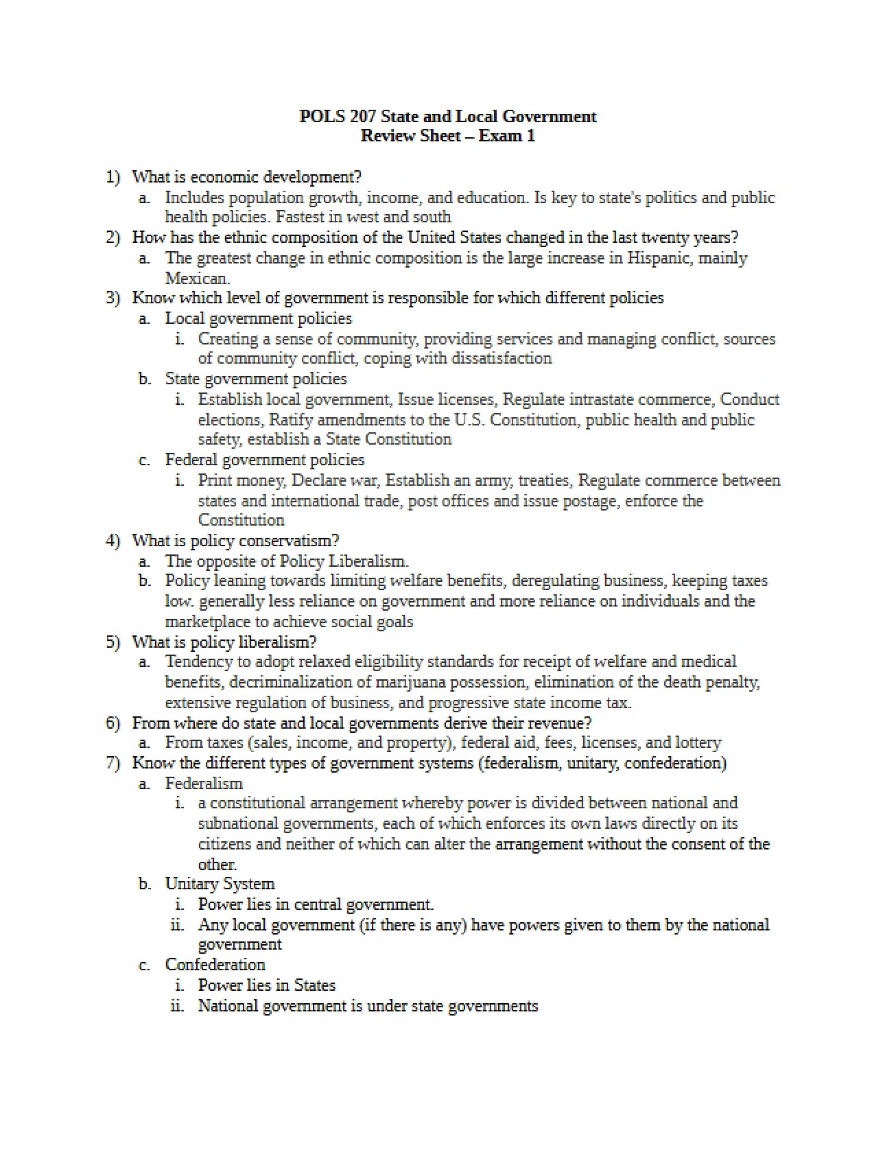 Exam 1 Review