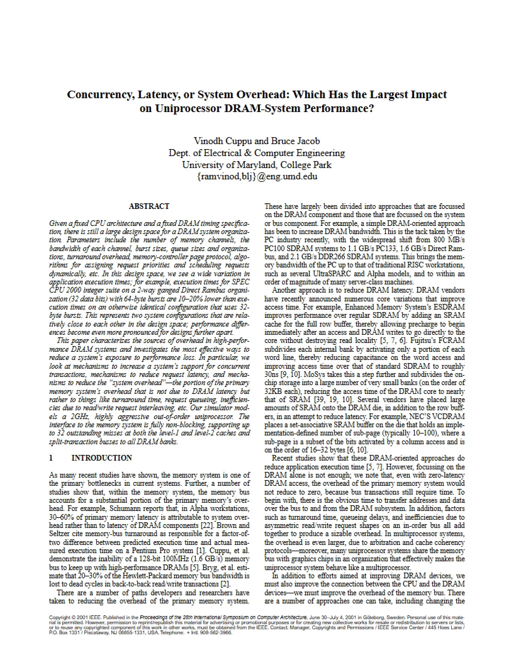 System Overhead, Latency, or Concurrency