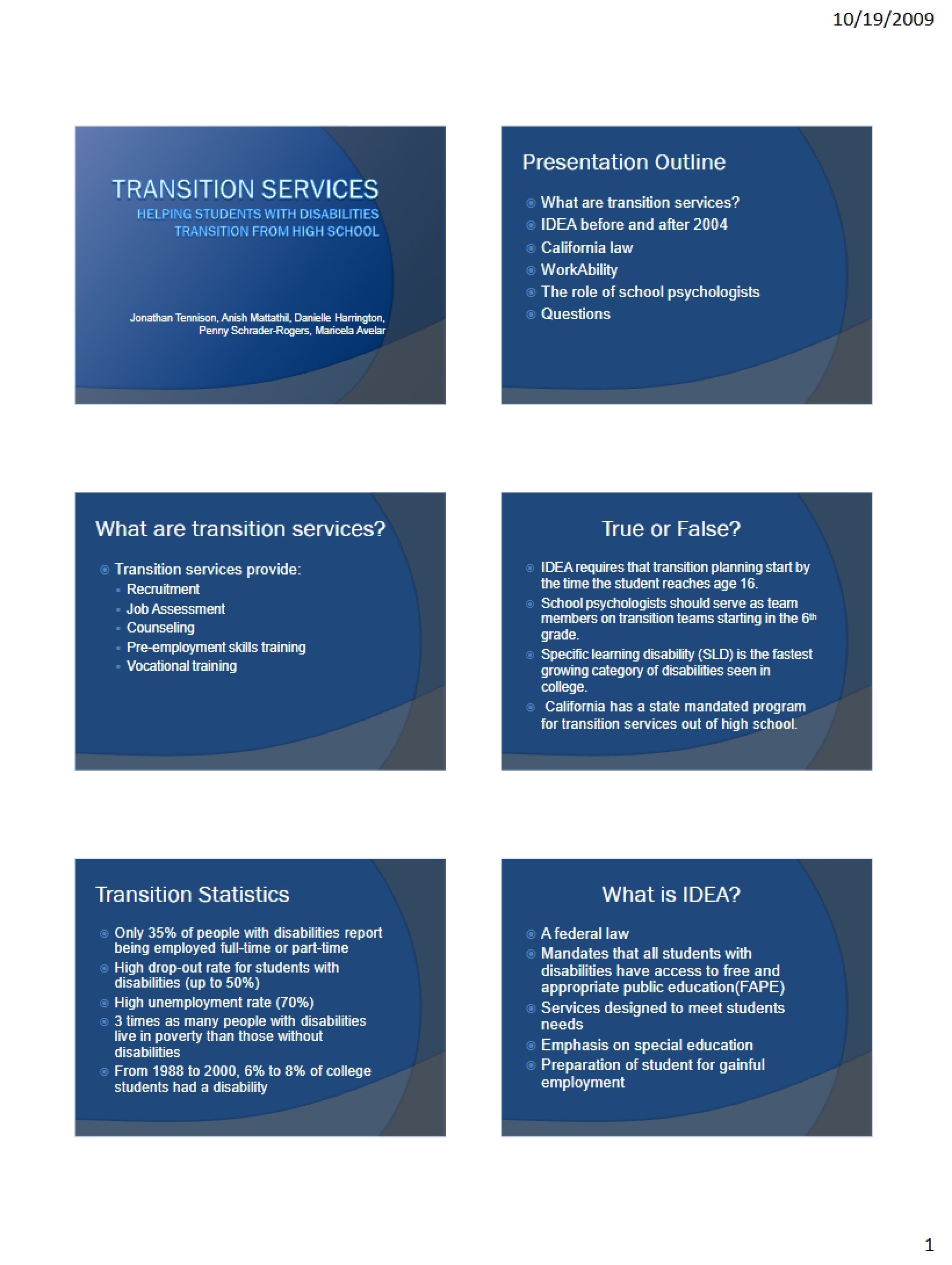 Services for Transition