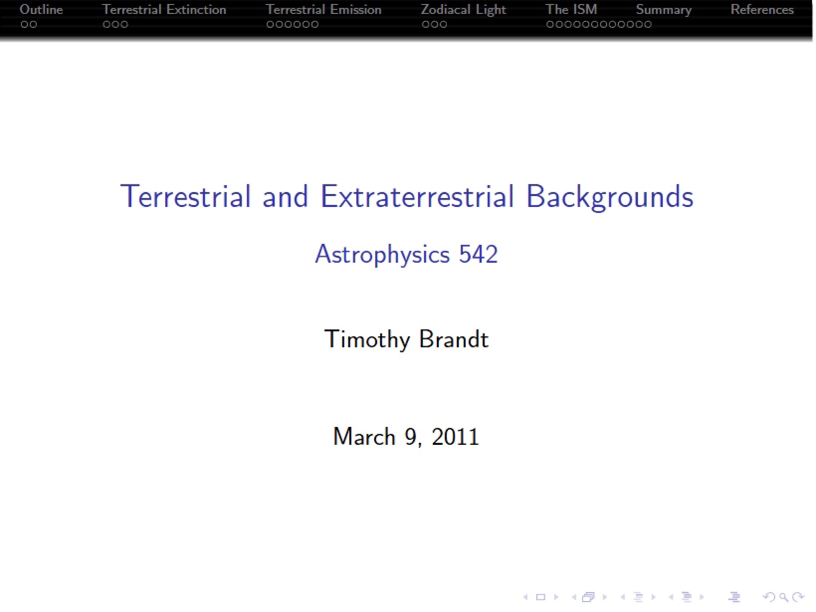 Backgrounds Terrestrial vs Extraterrestrial