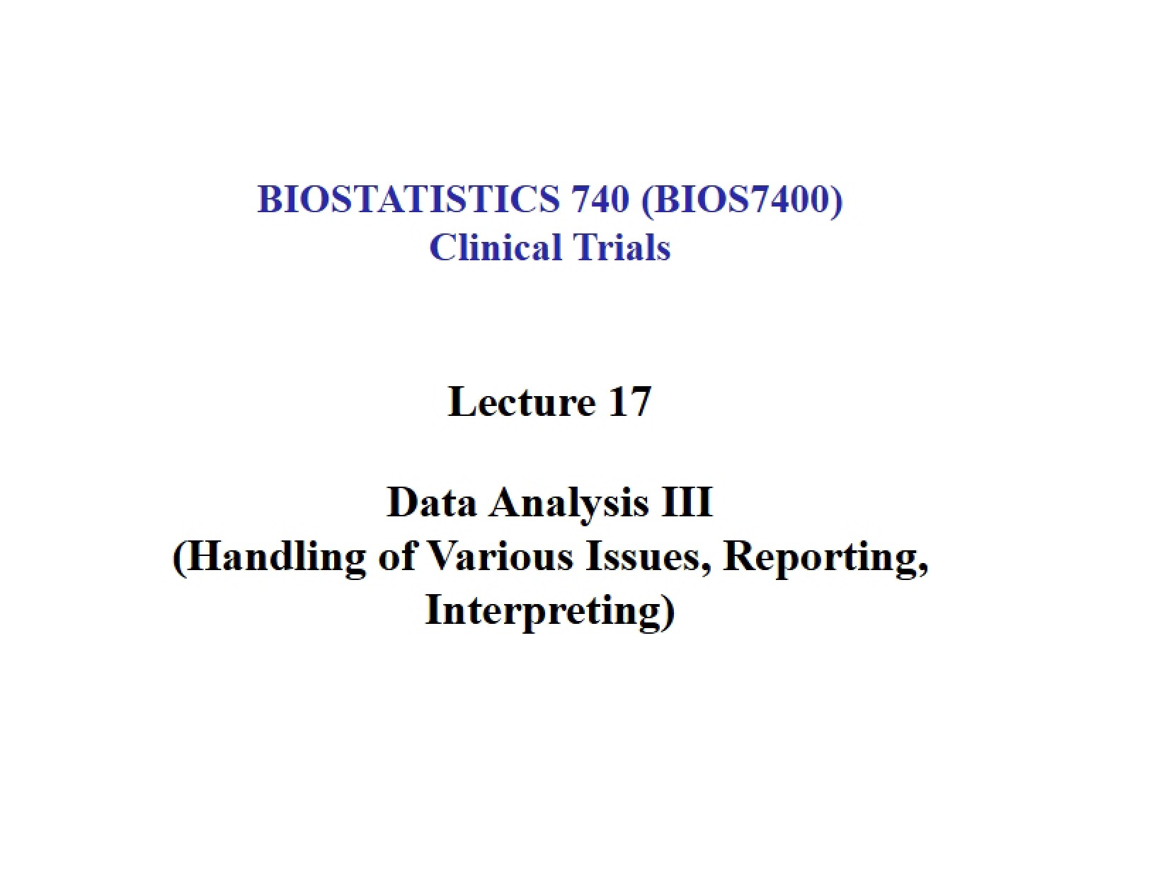 Reporting and Interpreting Data Analysis III