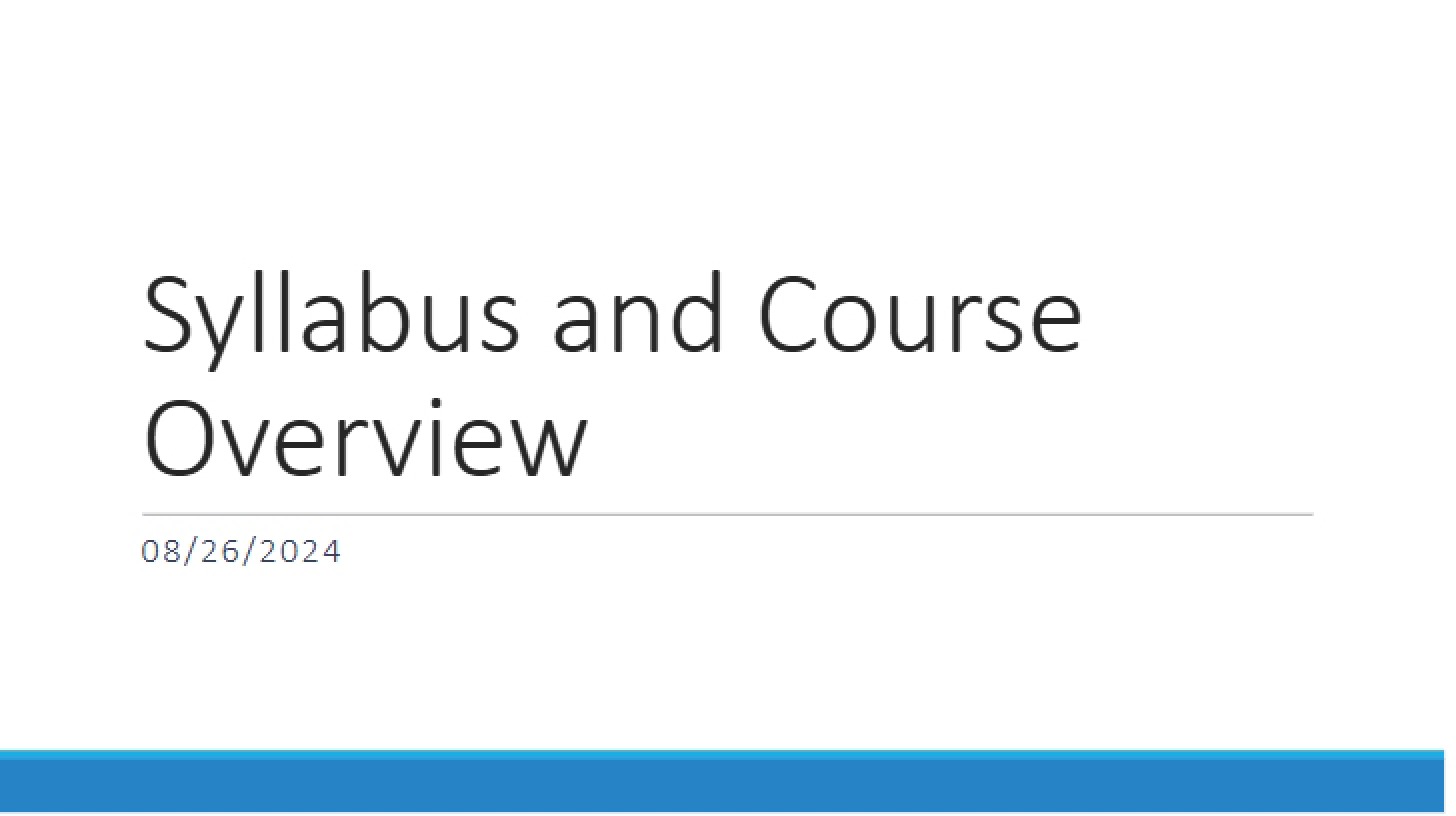 Course Overview and Curriculum