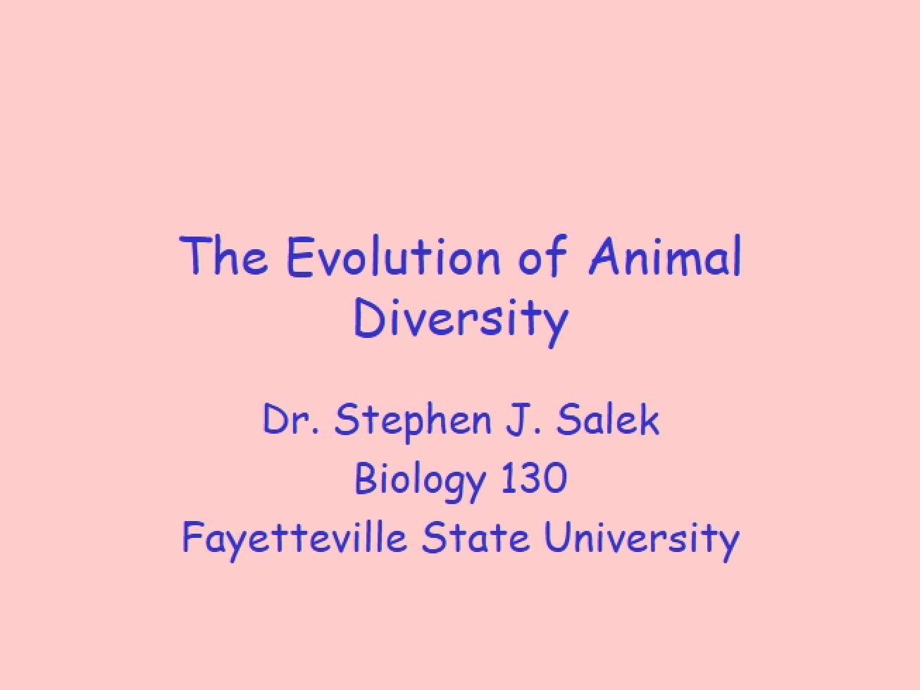 Animal Diversity Evolution Chapter 18 Pt 1