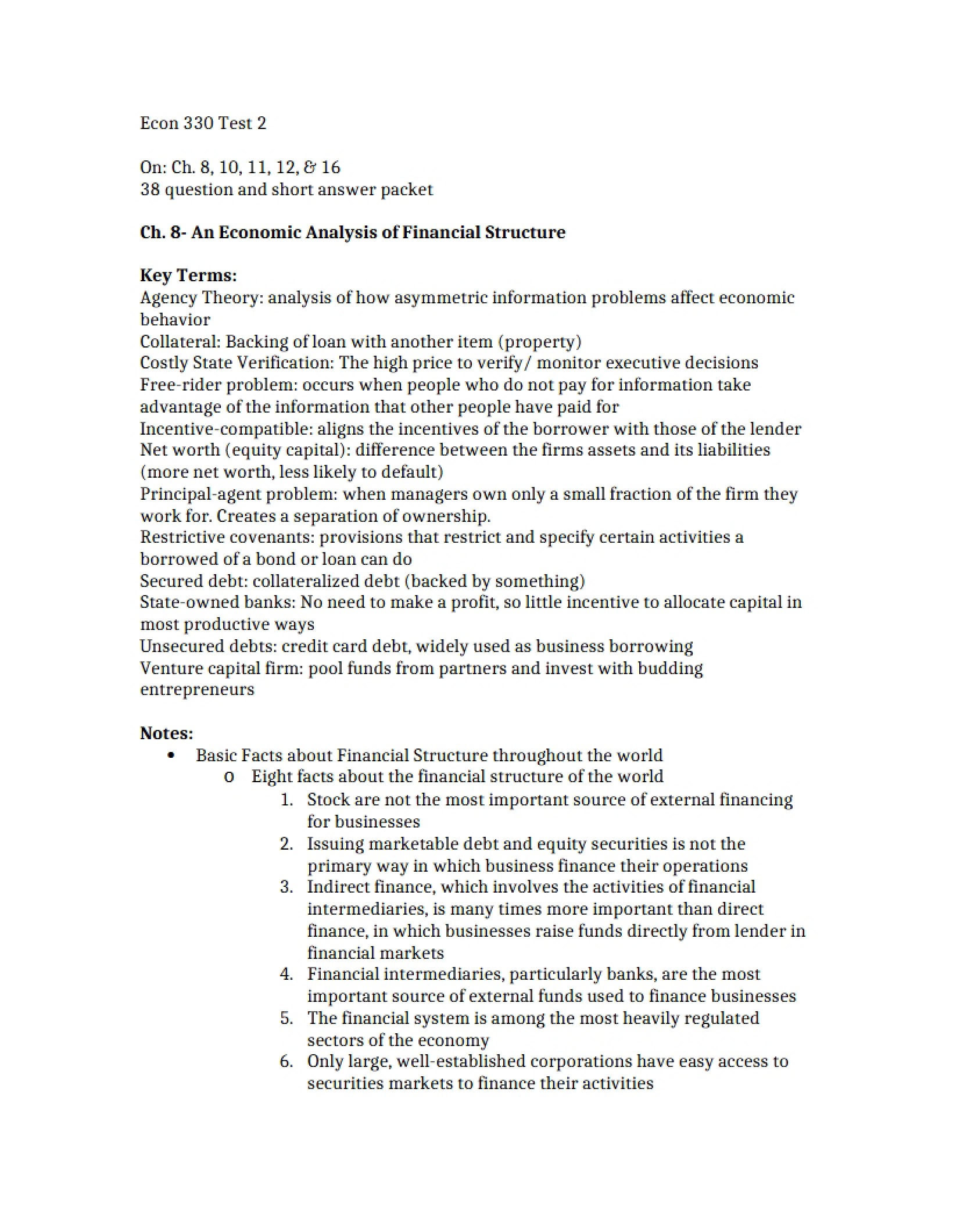 Financial Structure Analysis (Ch 8)