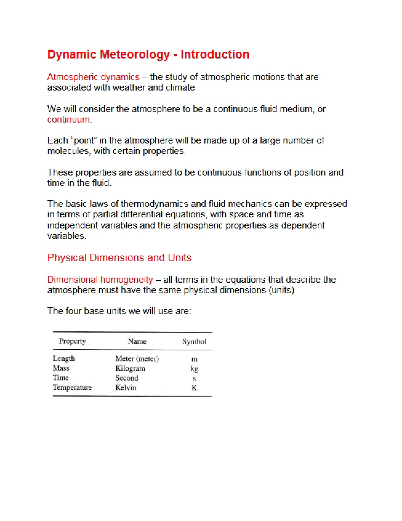 Introduction to Dynamic Meteorology