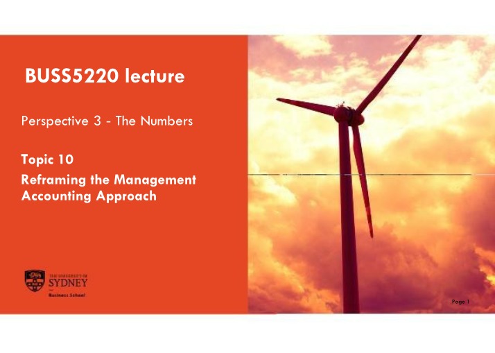 Topic 10 Lecture for BUSS5220