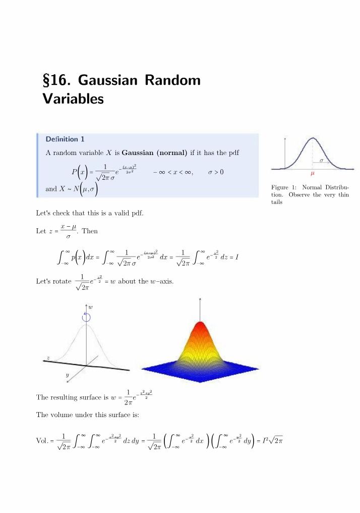 Gaussian Random Variables in Computer Science