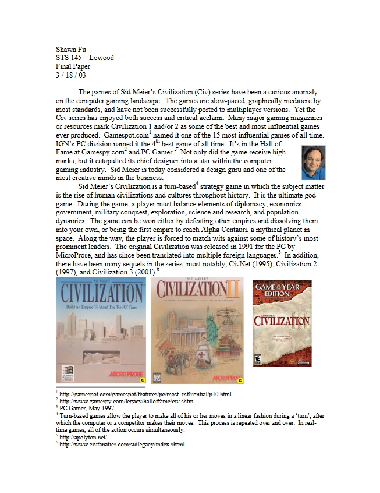 Lecture Notes on the History of Computer Game Design
