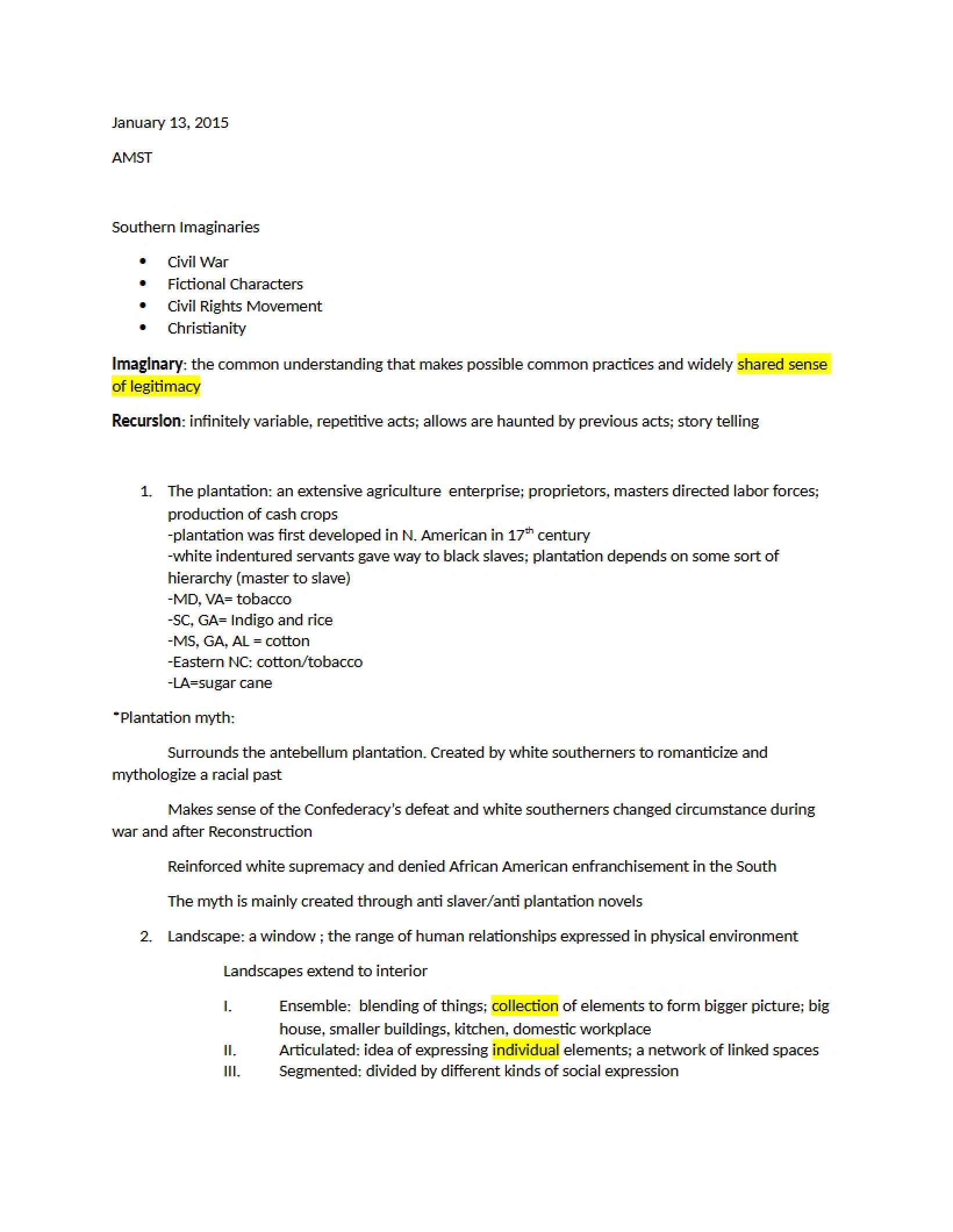 Notes from Jan 13