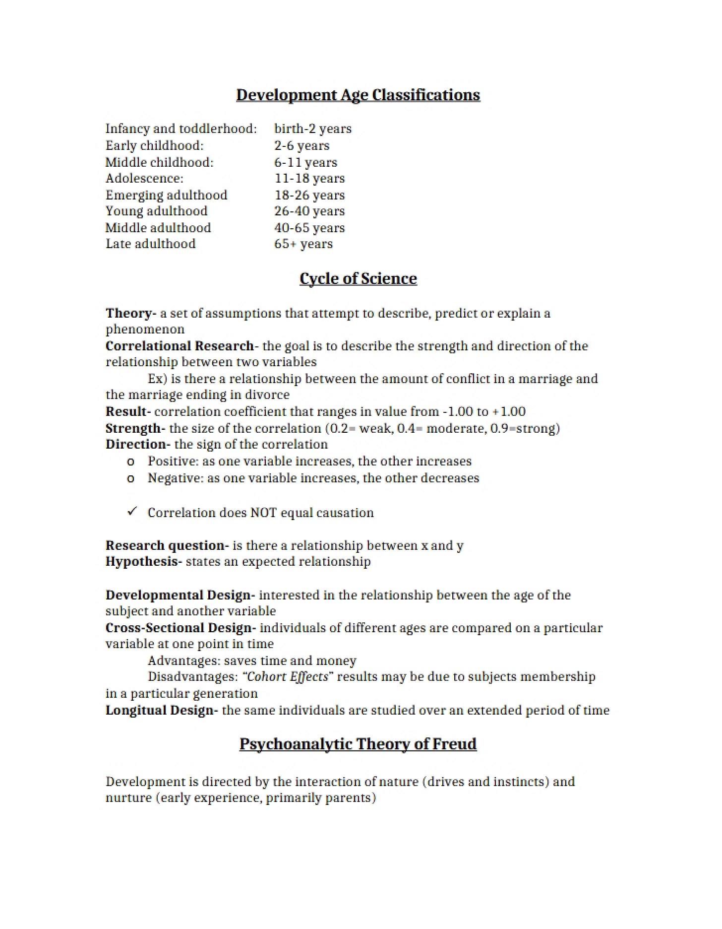 Classifying Developmental Ages
