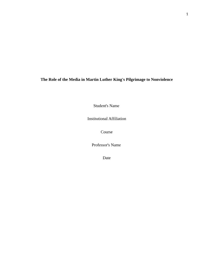 Role of Media in Martin Luther King's Nonviolent Movement