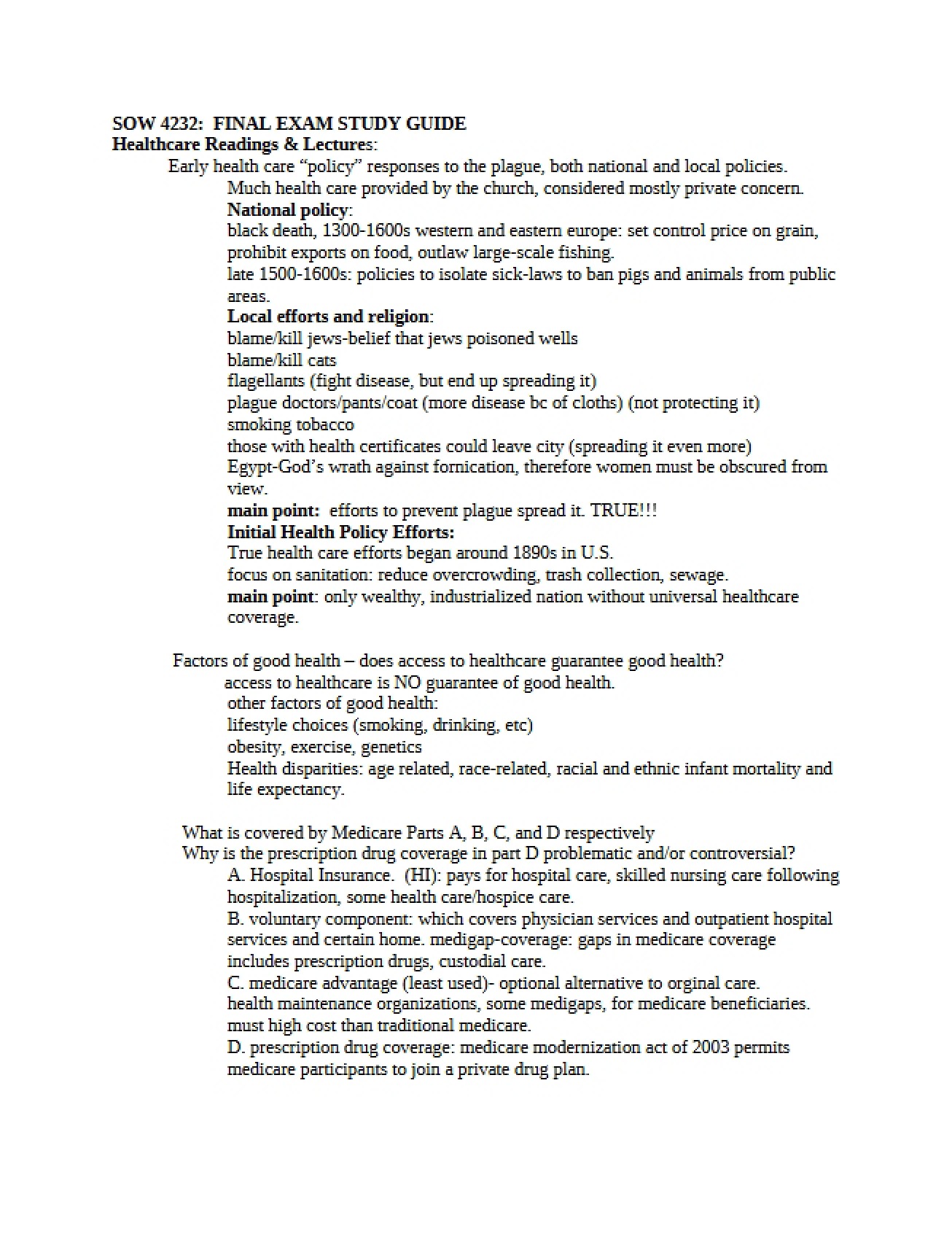 Guide for Final Exam