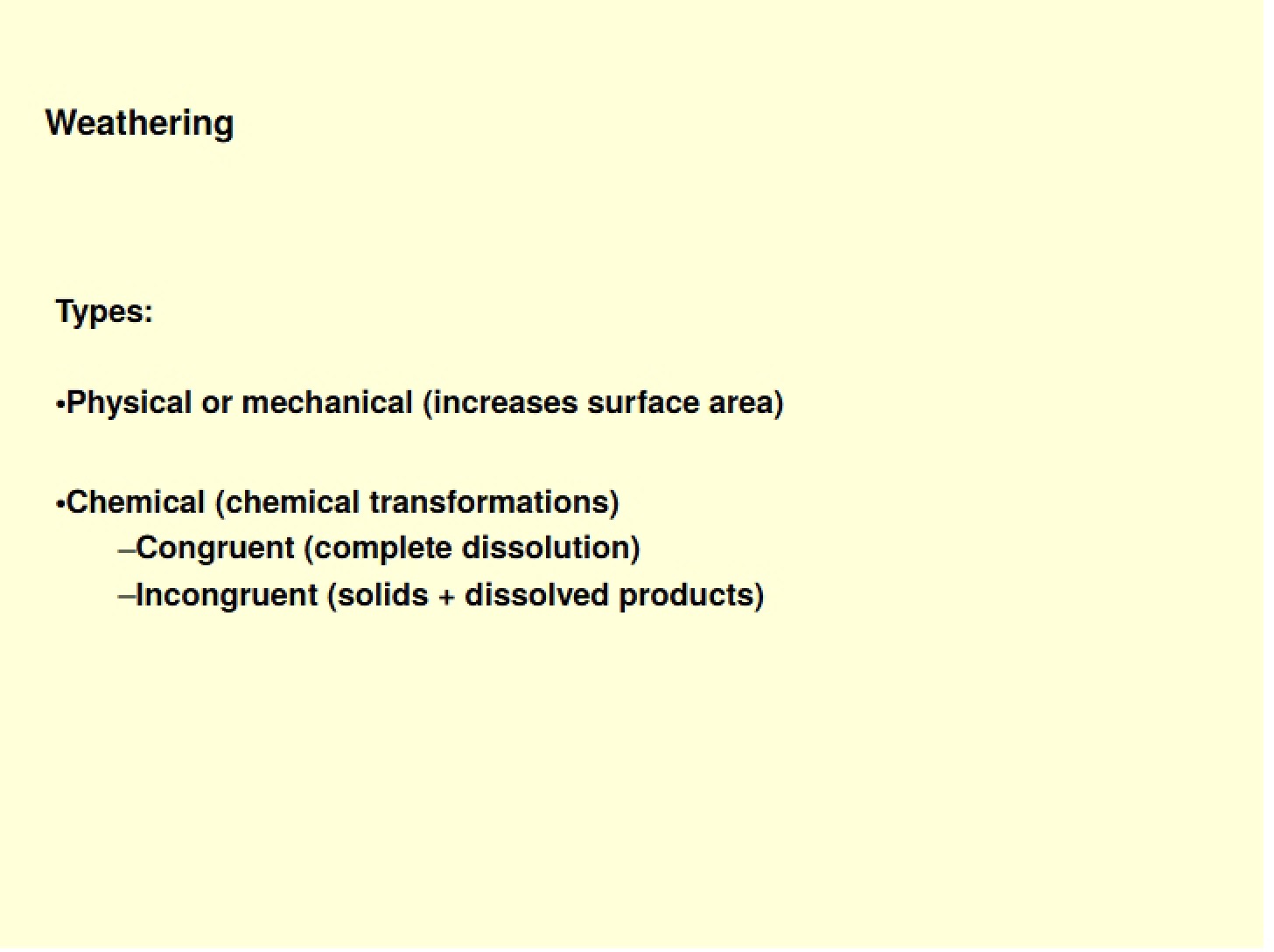 Weathering Processes
