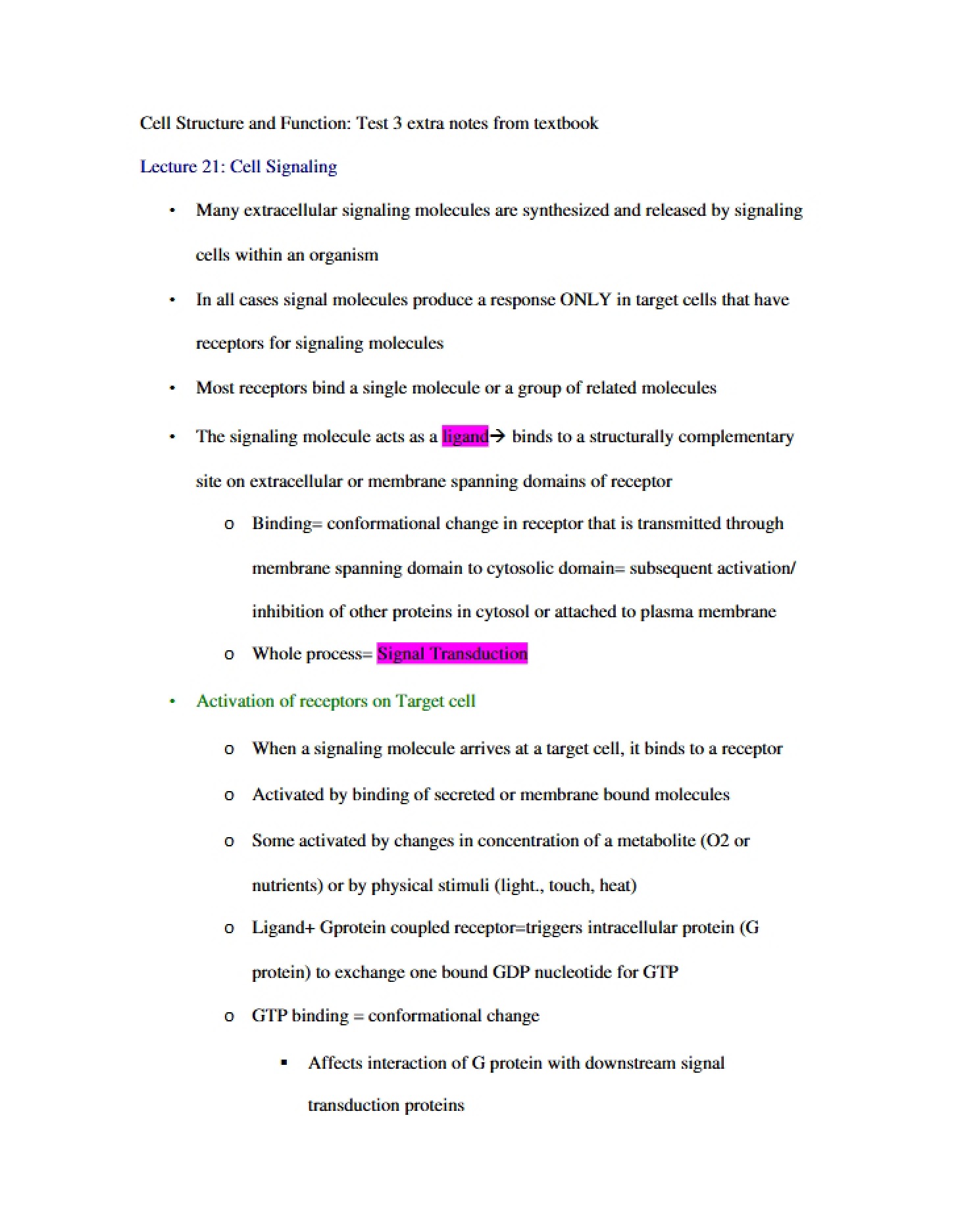 Test Three Cell Function and Structure