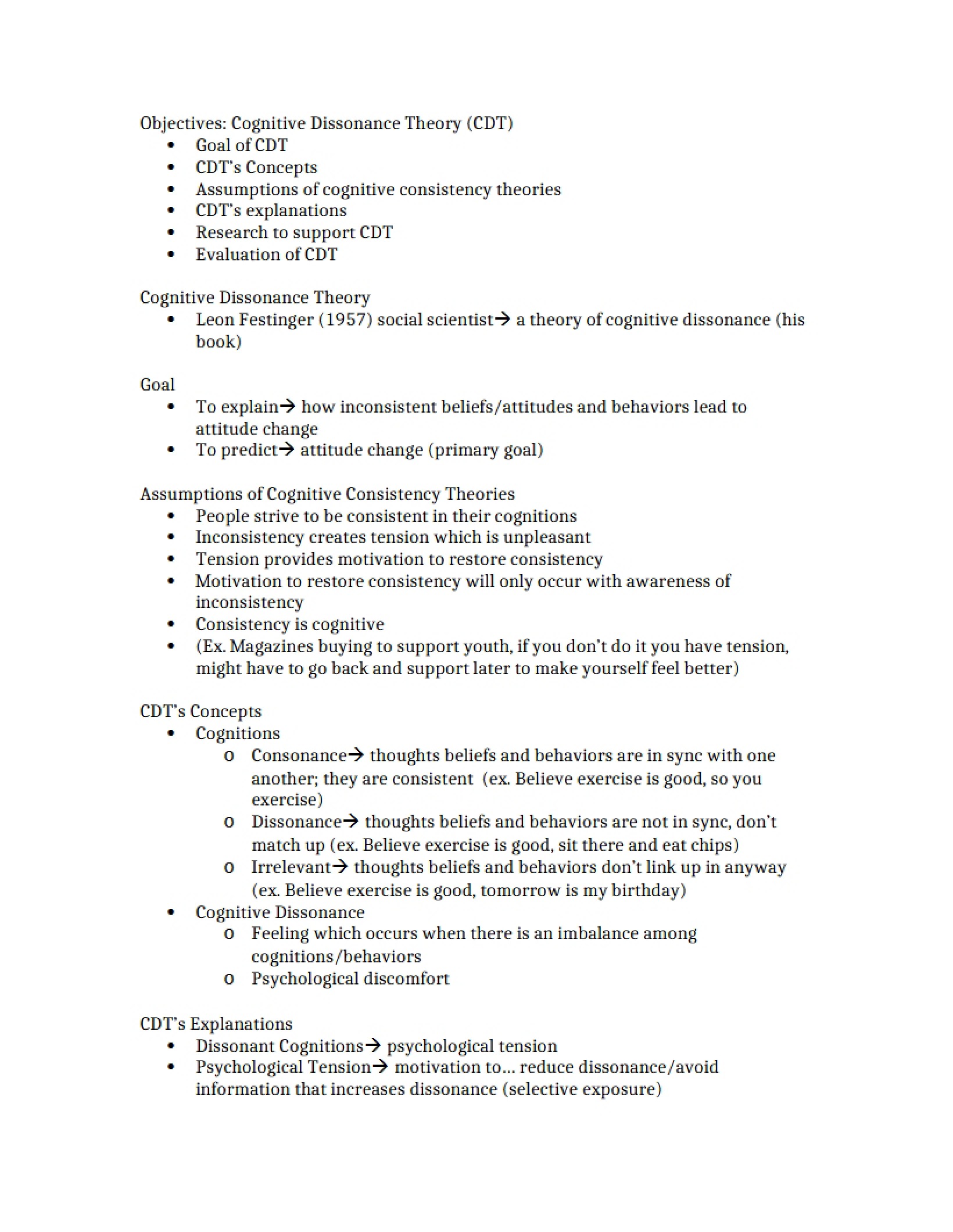 Dissonance Theory (Cognitive)