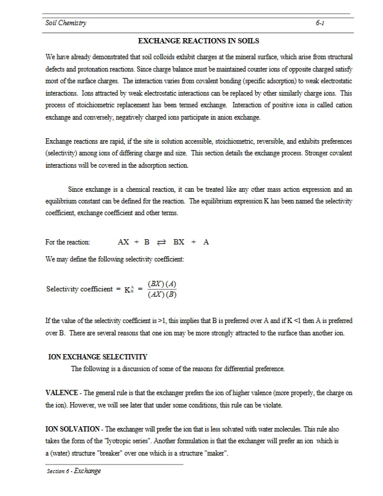 Exchange Reactions in Soils - 37 Pages