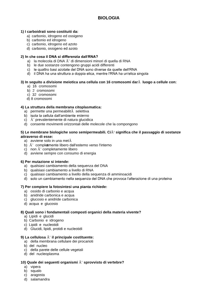 Multiple Choice Questions with Answers