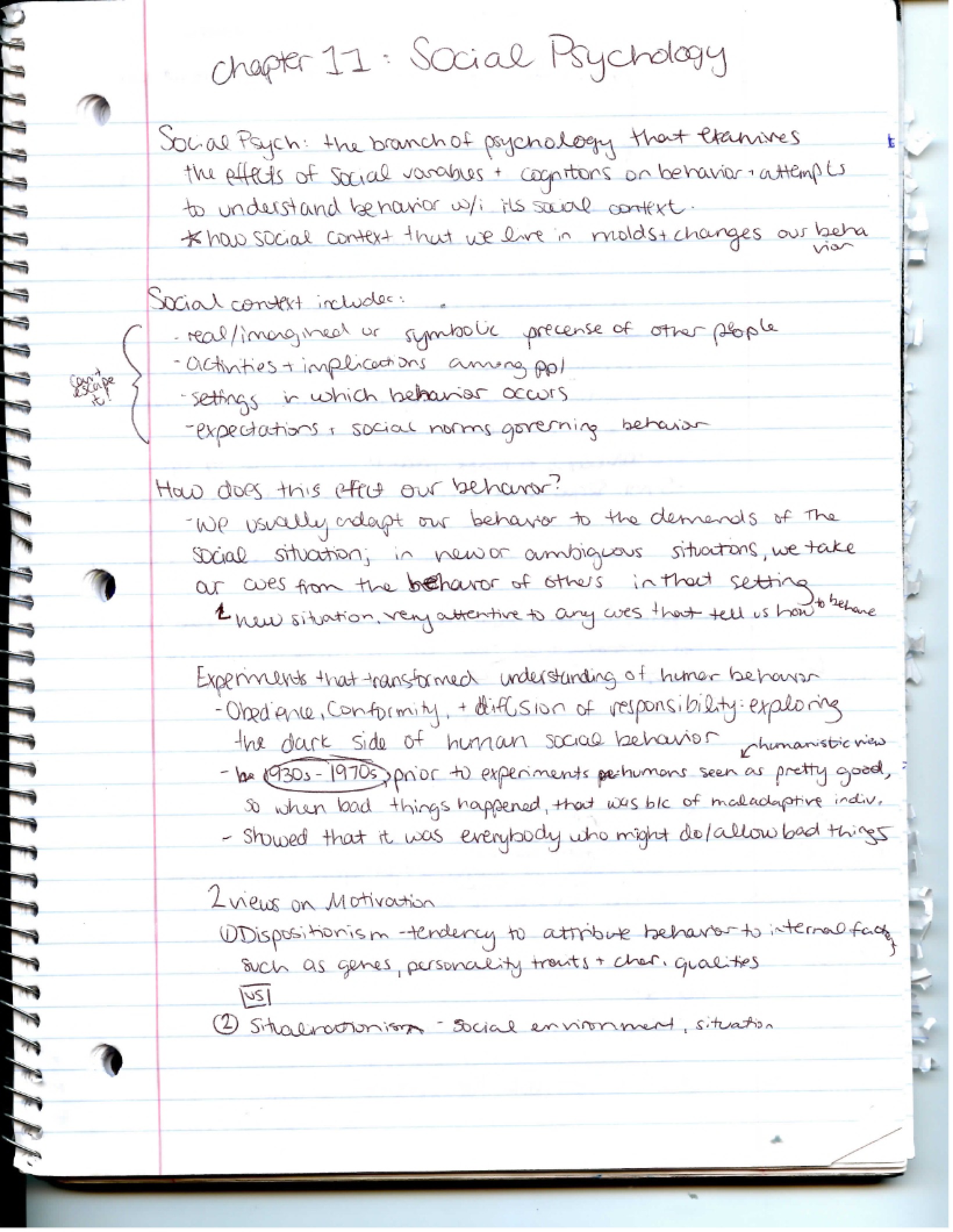Intro Psychology Lecture Notes