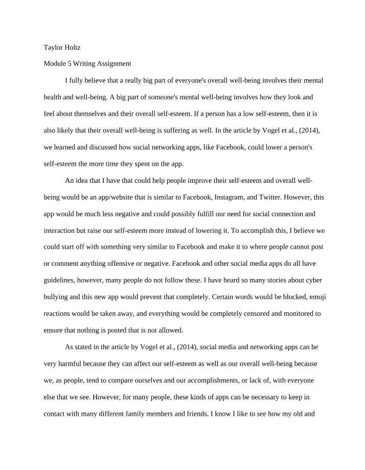 Self-Esteem and Well-being - A Positive Alternative