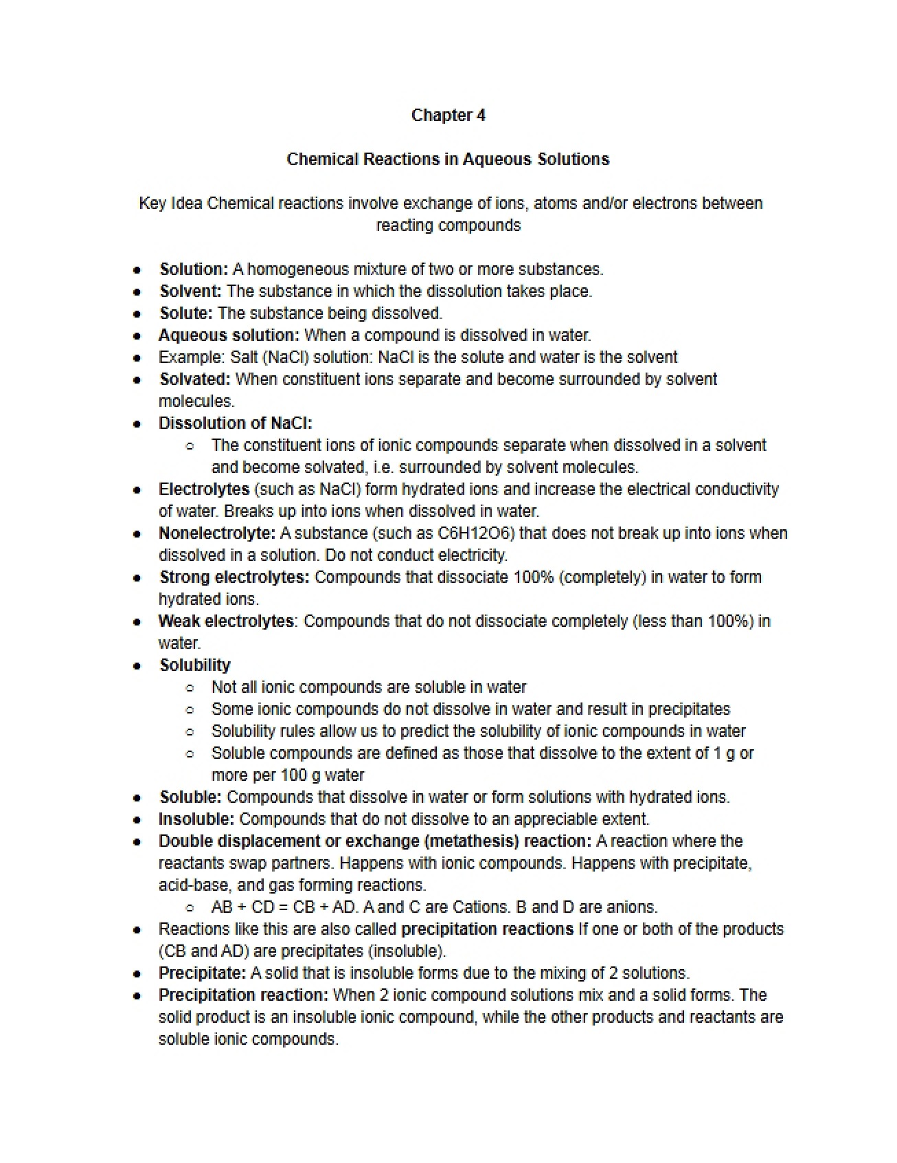 Chapter Four Chemical Concepts