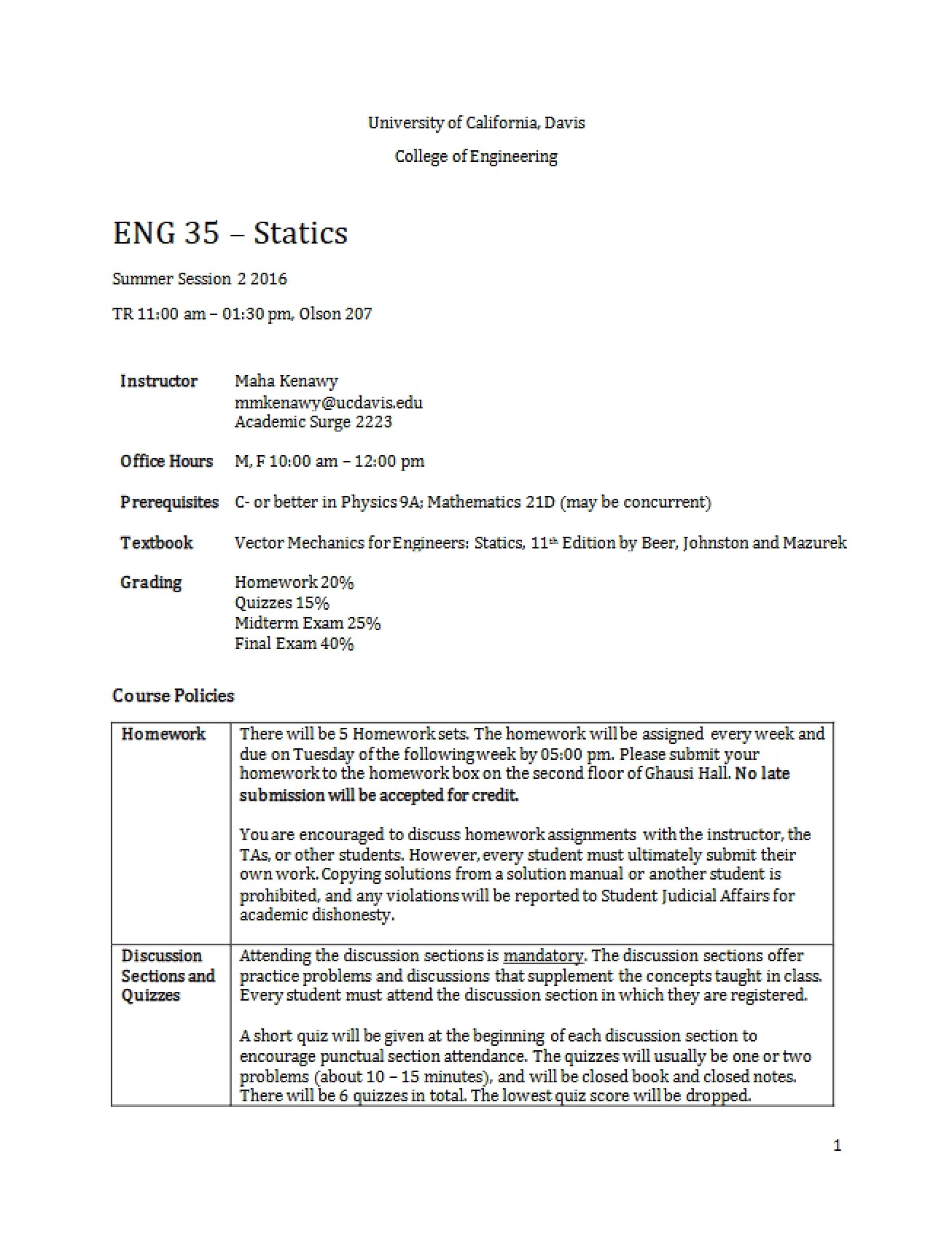 Syllabus for ENG 35, Summer 2016