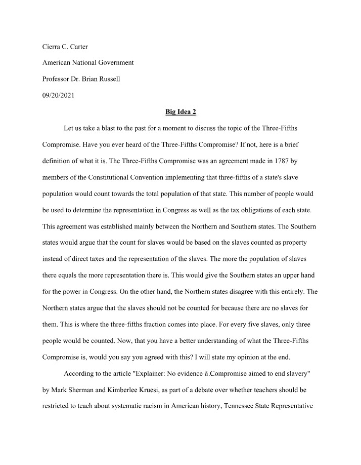 Exploring the Three-Fifths Compromise and Its Impact