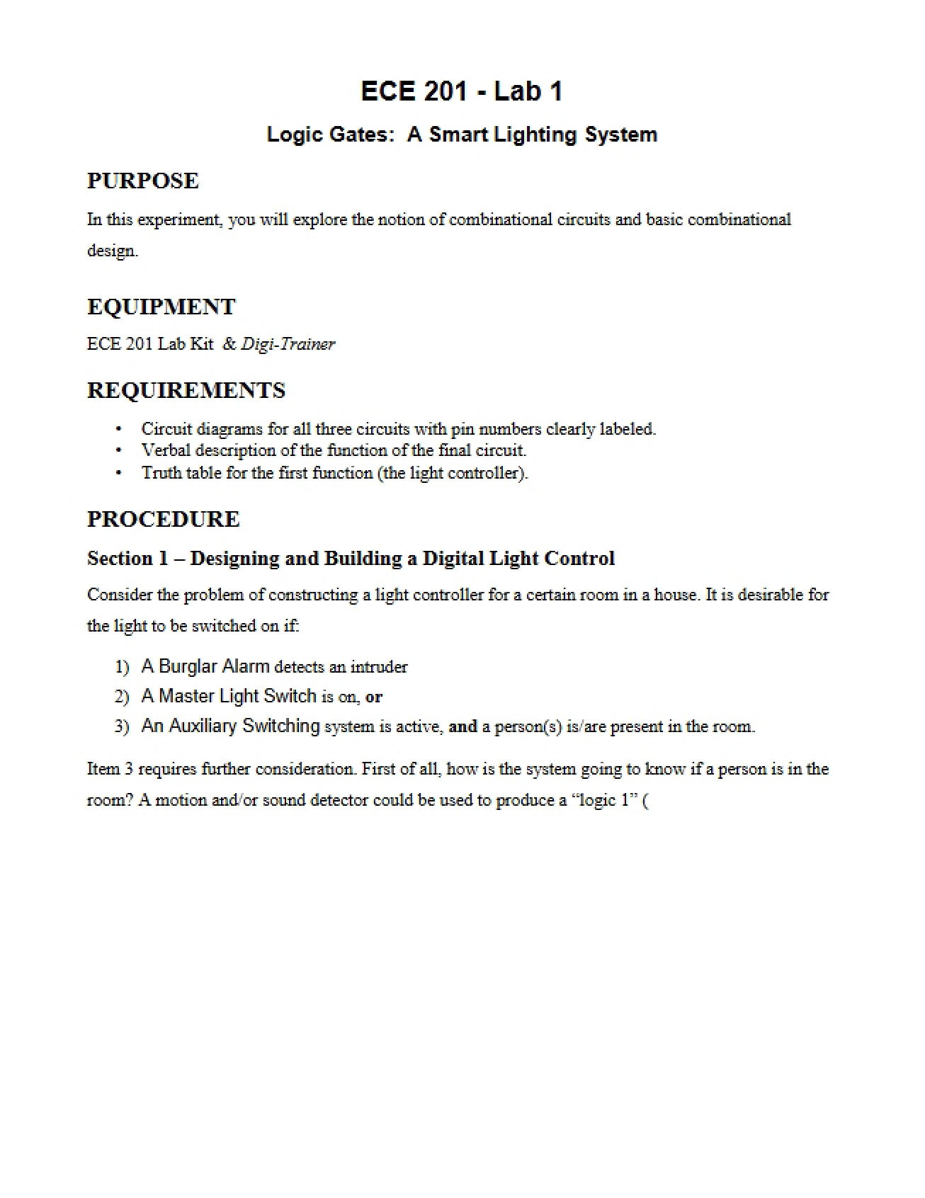 Laboratory Assignment One