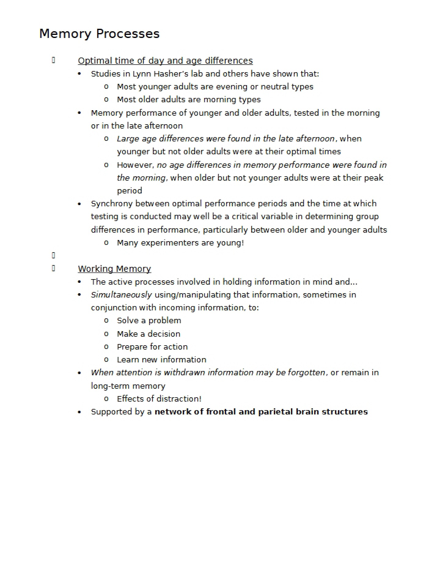 Processes of Memory