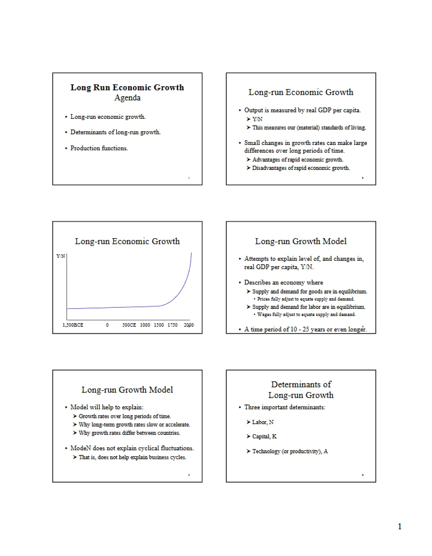Economic Growth in the Long Run