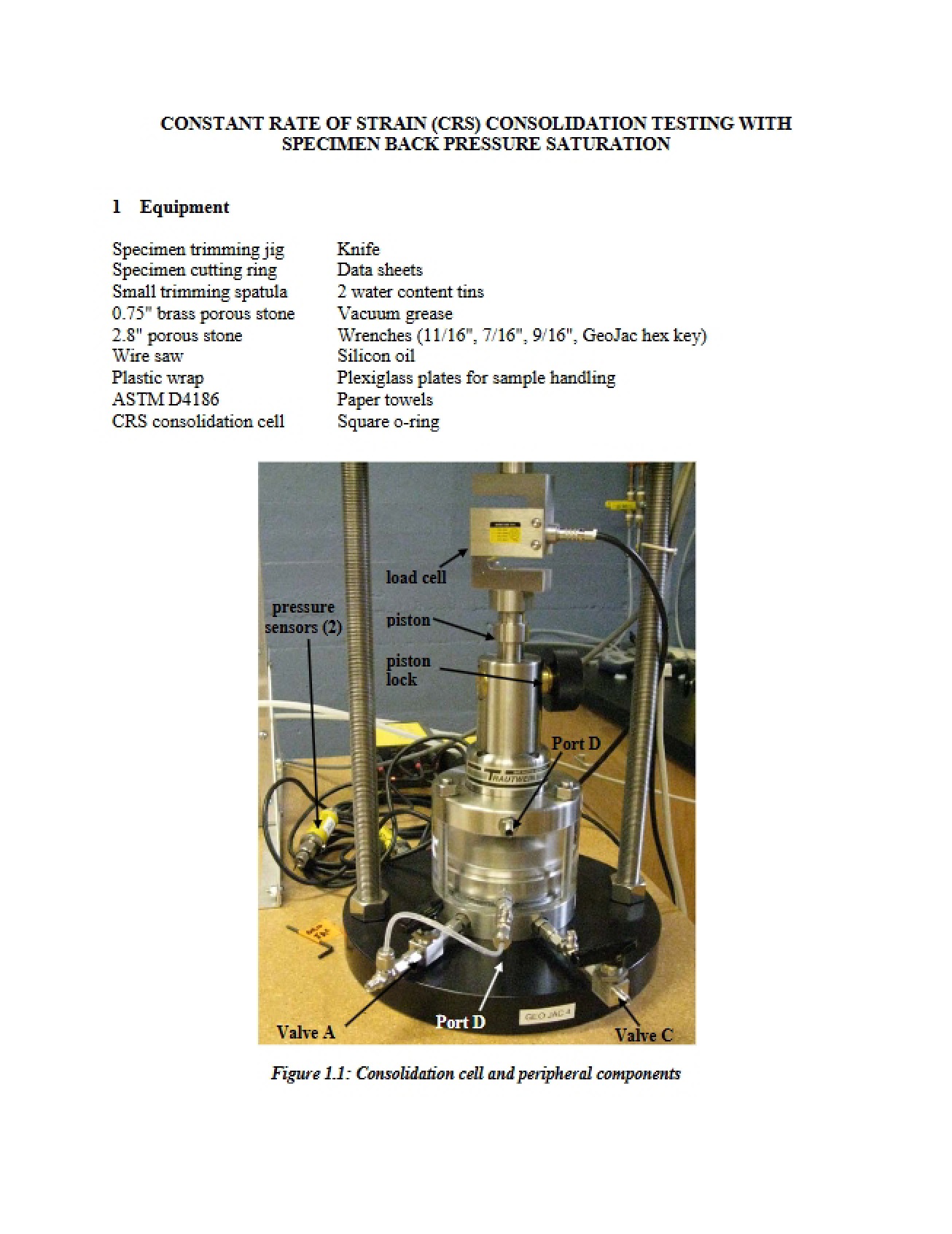 CRS Consolidation Testing Procedures