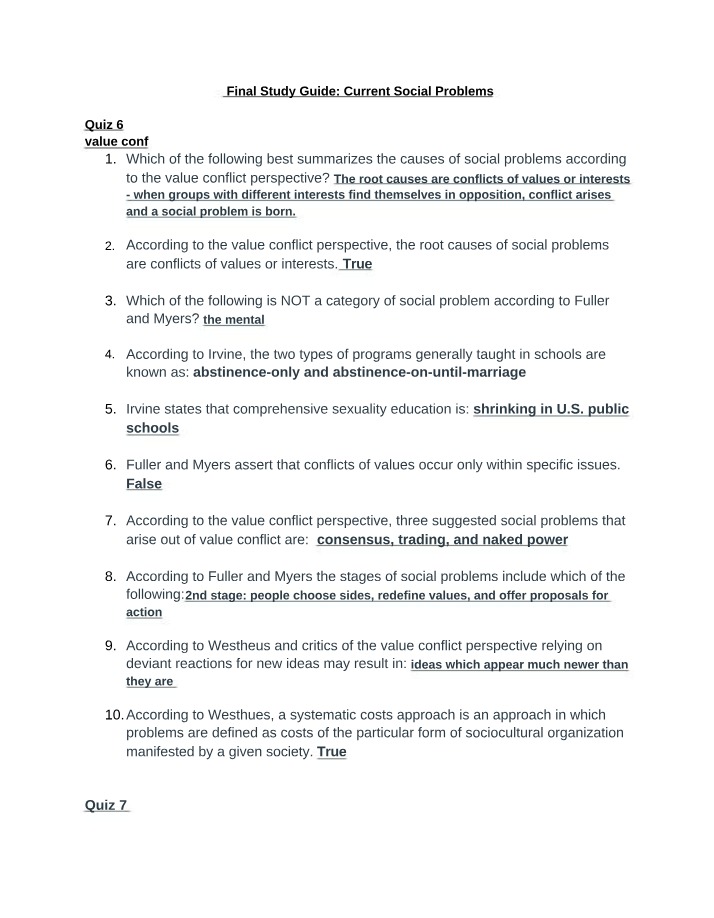 Final Exam Study Guide