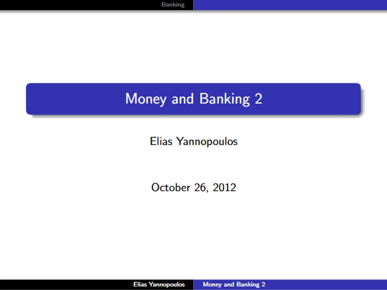 Handout (October 26, 2012)