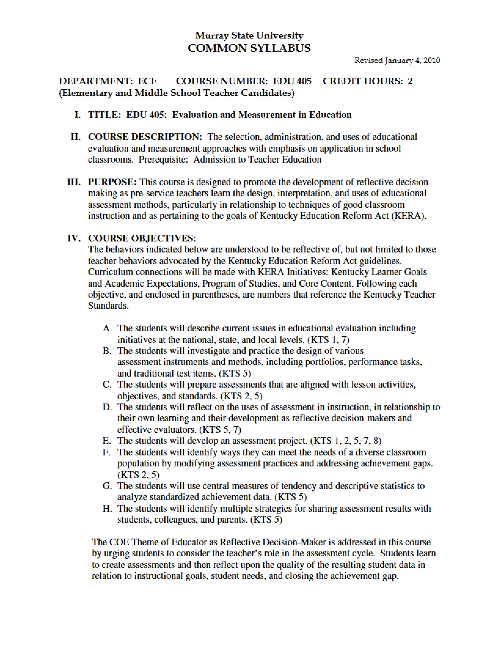 Syllabus - 3 Pages