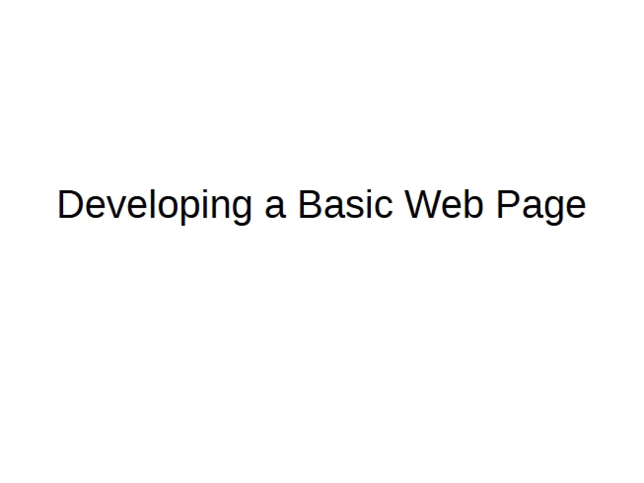 Basic Web Page Development