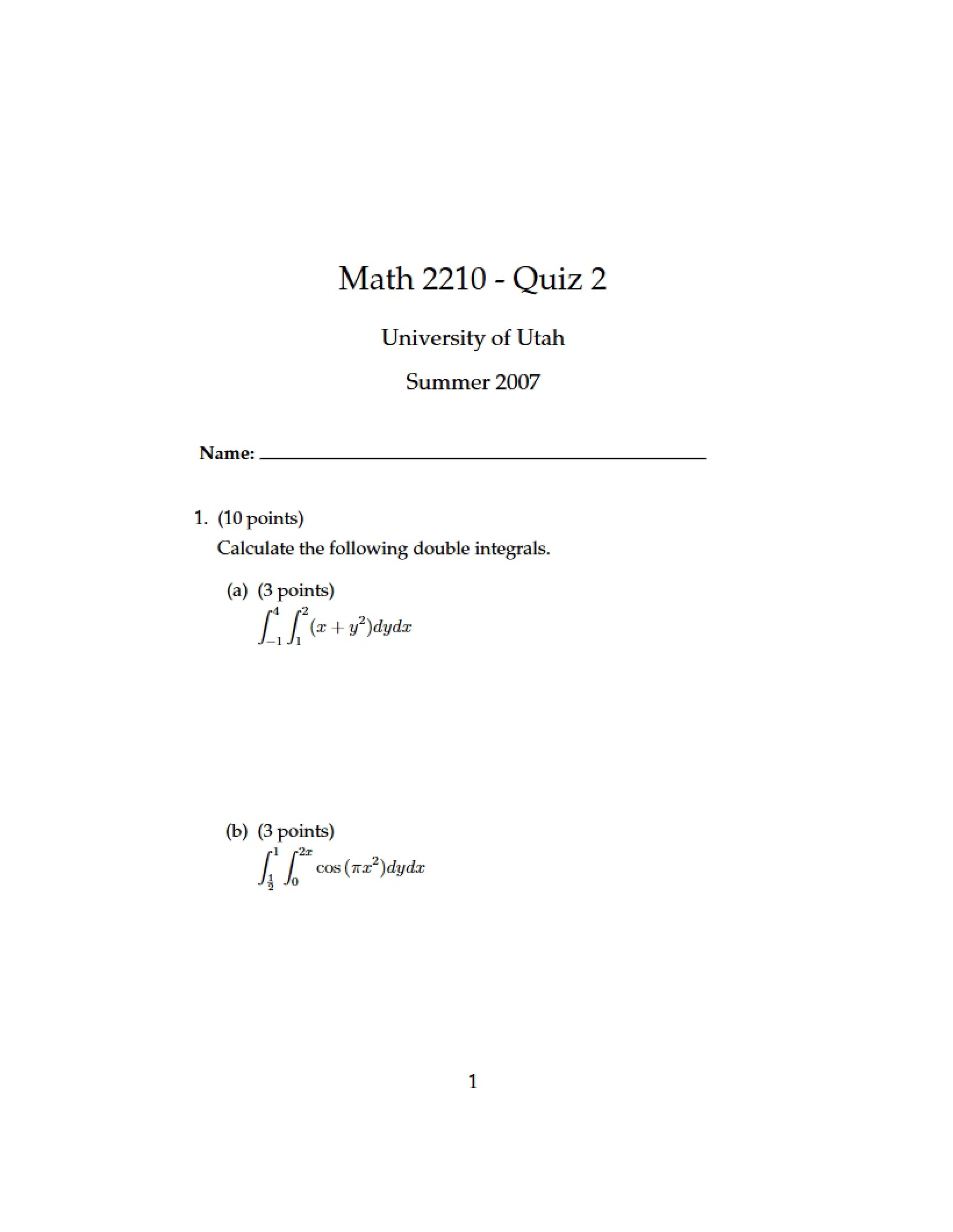 Math 2210 Quiz 02