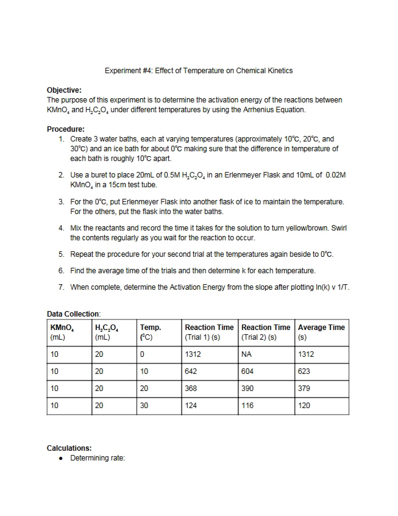 Fourth Lab Report Chem 112