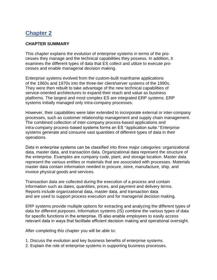 Enterprise Systems - Evolution and Benefits