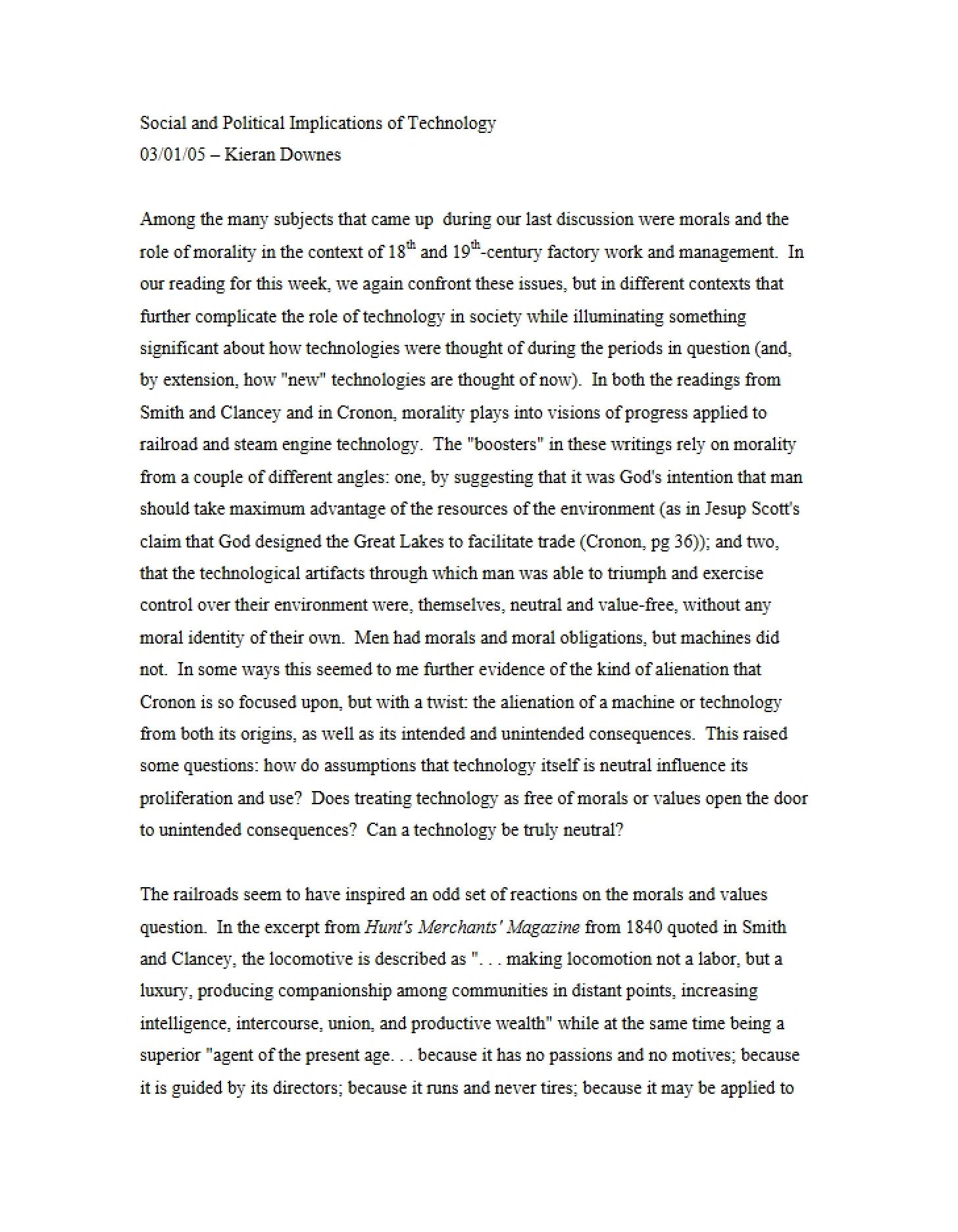 Society and Technology's Role