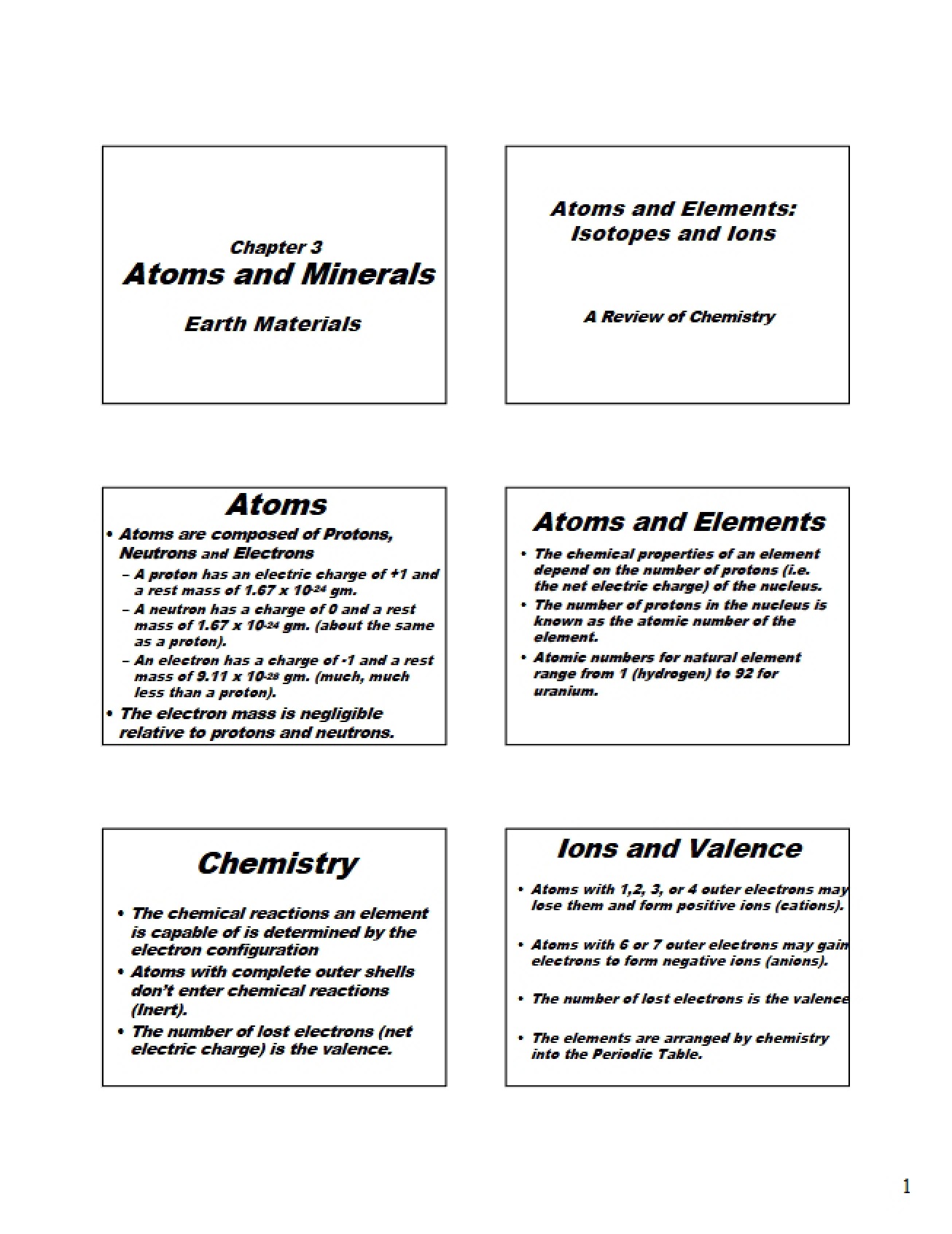 Atoms and Mineral Concepts (First Instance)
