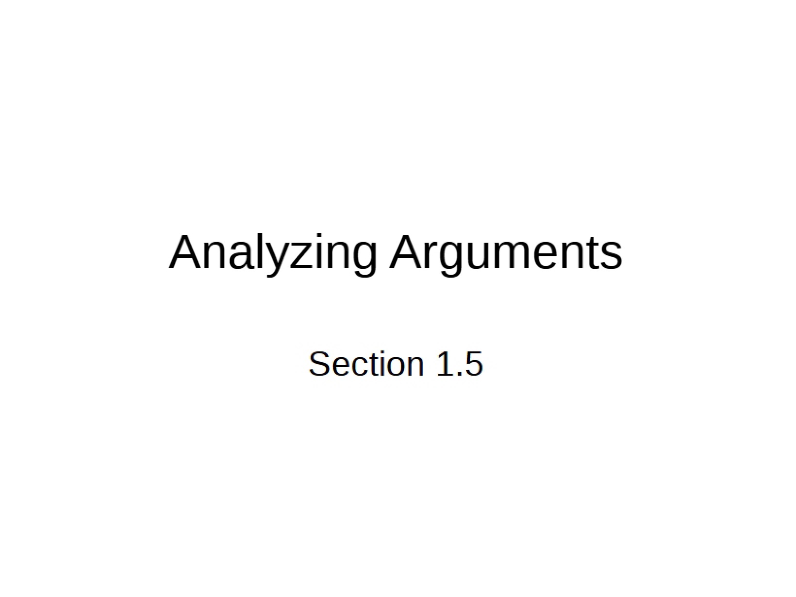 Argument Analysis
