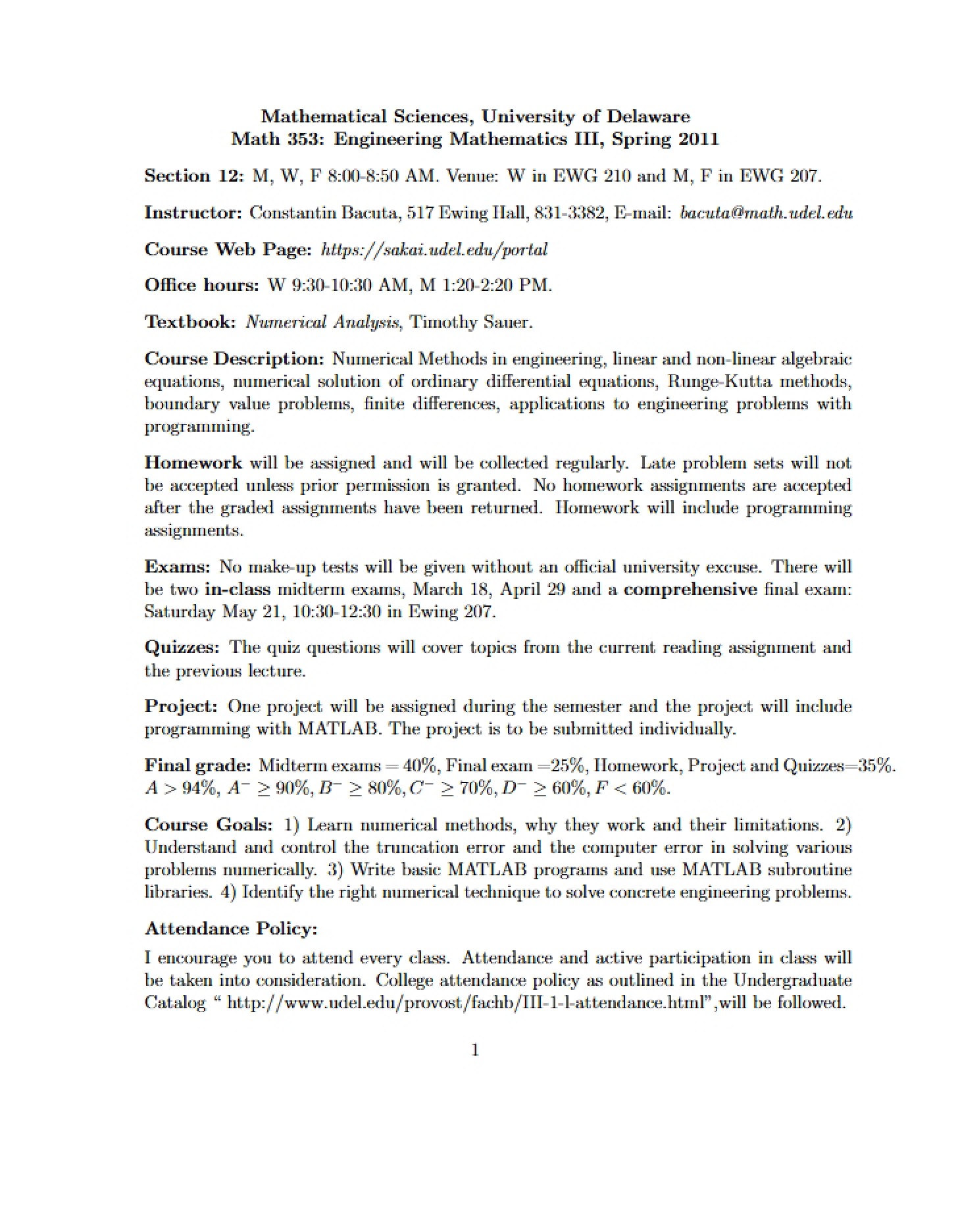 Course Syllabus