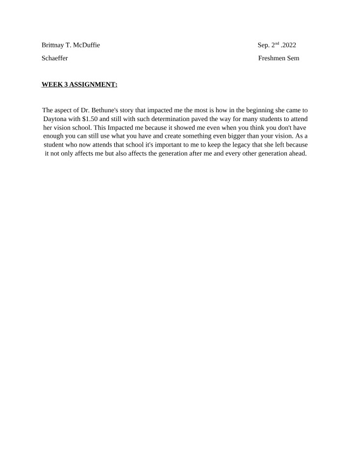 Assignment for Week 3