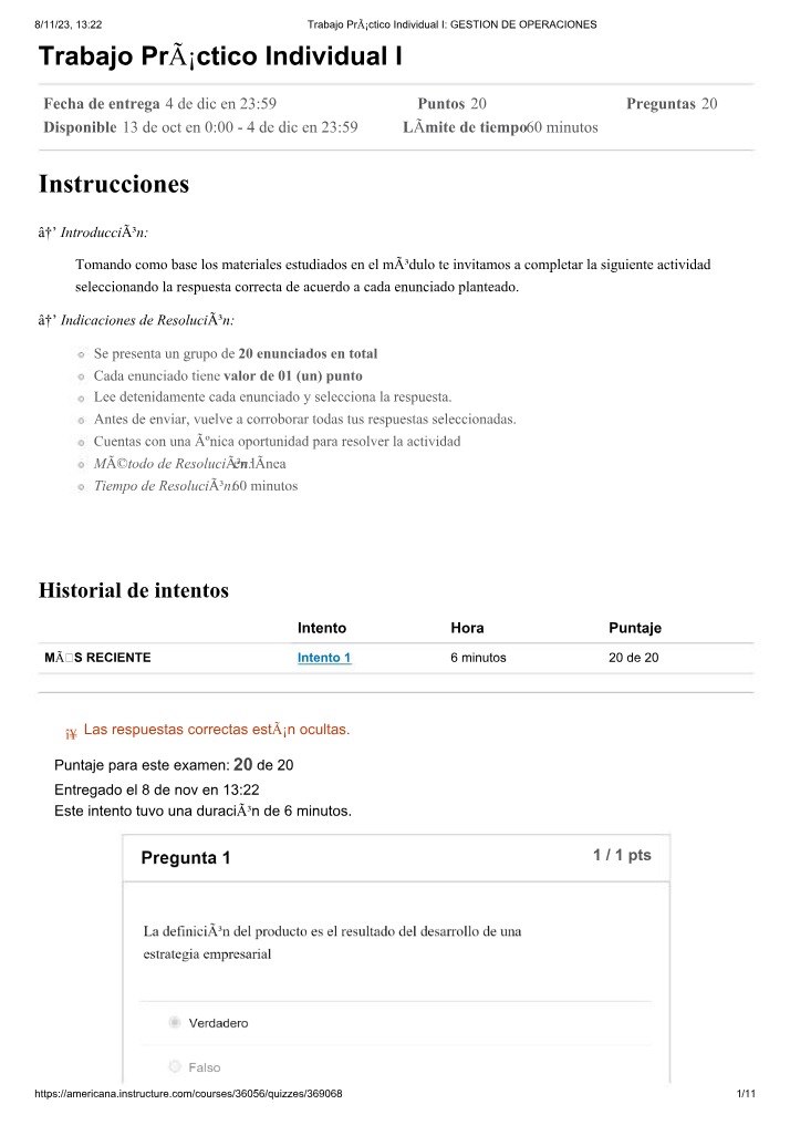 Quiz on Strategic Management of Operations