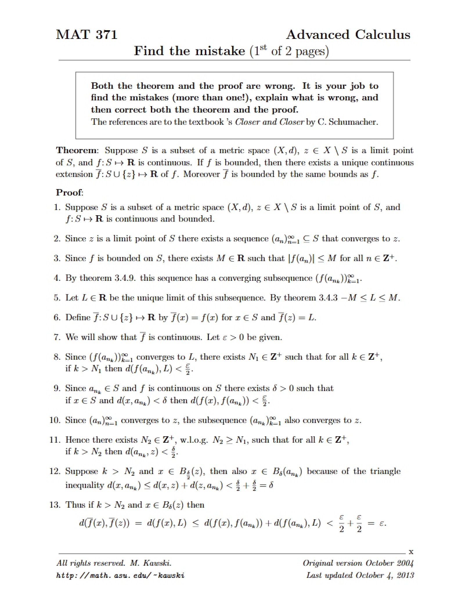 Error Identification Exercise