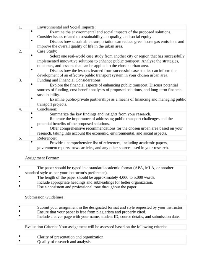 Environmental and Social Impacts of Public Transport